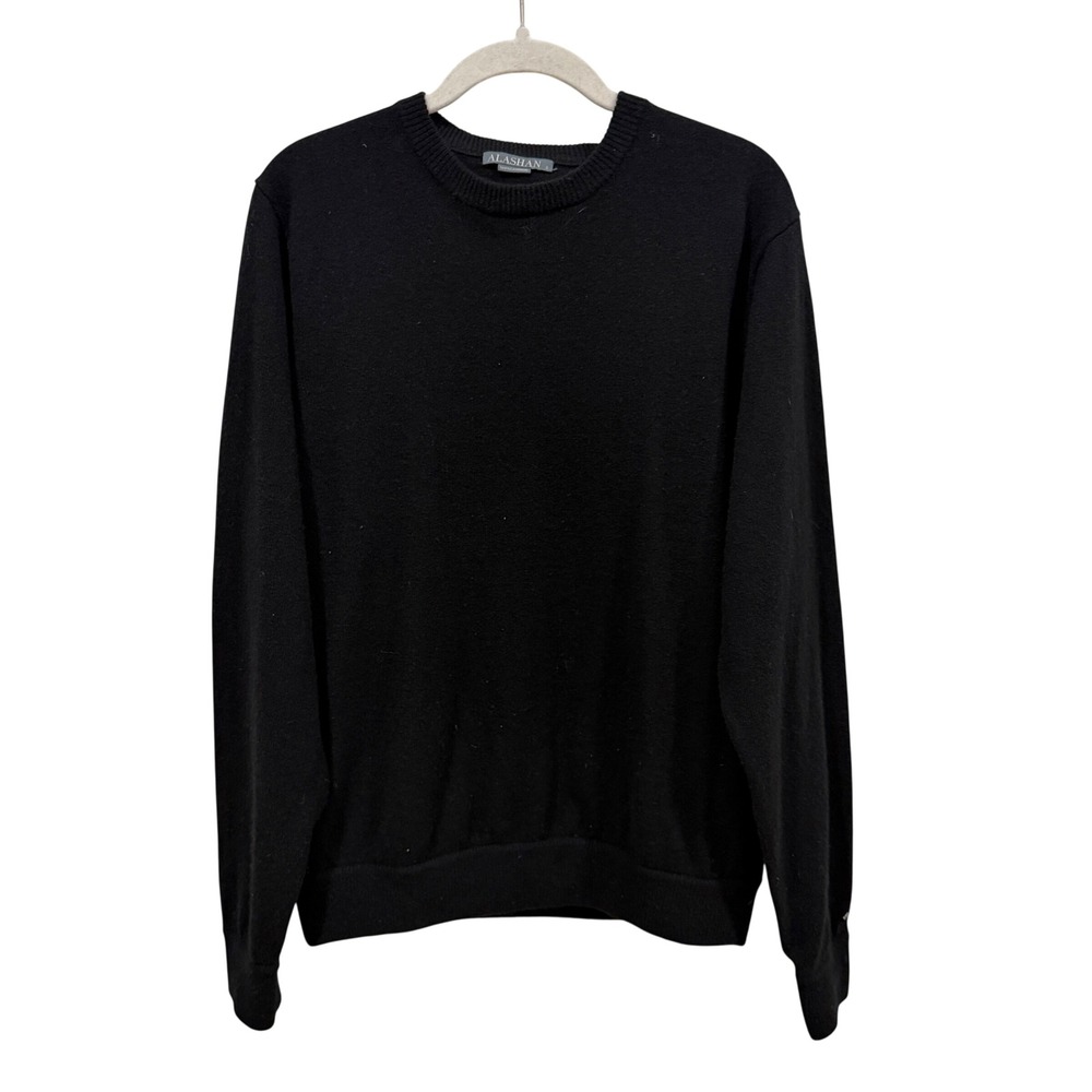 Alashan Cashmere Black Crewneck Sweater Mens Small 100% Cashmere Pullover